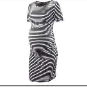 Midi Stripped Maternity Dress